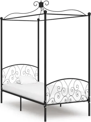Produktbild von "Rabatt" Himmelbett-Gestell Komfort - Himmelbettrahmen - Schwarz Metall 100x200 cm - Klassische Betten CC2146