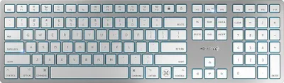 Immagine prodotto di CHERRY KW KW 9100 SLIM - Tastiera - senza fili - 2,4 GHz, Bluetooth 4.0 - QWERTY - USA - Interruttore a chiave: CHERRY SX - Argento