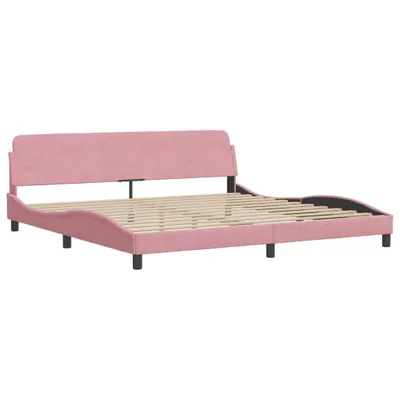 Image de Cadre de lit Dover rose 200x200 cm velours