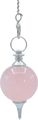Zdjęcie produktu dla Wisiorek z kwarcu różowego i łańcuszek do czakr – zestaw 2 szt. – 24 g; 4,5 cm
