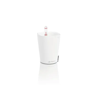 Produktbild von LECHUZA-Pflanzgefäß Mini-DELTINI Premium Weiß Matt | Tischgefäß mit Bewässerungssystem | matte Oberfläche | 10 x 10 x 13 cm | 14944