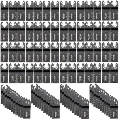 Image de VEVOR 100x Lames de scie multi-outils Set d'accessoires oscillants HCS+acier inoxydable Lame de scie segmentée multi-outils 1-3/8 pouces Set d'accessoires pour outils multifonctions 45-47 HRC