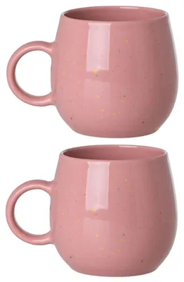 Produktbild von ESTIA Fassbecher Teebecher Porzellanbecher 2er Set 480 ml Becher rosa Kaffeebecher