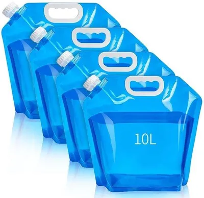 Produktbild von Unyqoos® 4er-Set faltbare Wasserkanister 10 L – BPA-freies PE, faltbar mit Tragegriff, auslaufsicher für Camping & Festivals