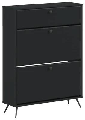 Immagine prodotto di Armadio per scarpe BREDA, 78 x 24 x 103 cm, realizzato in materiale composito di legno, colore nero