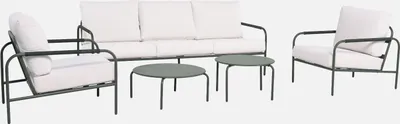 Produktbild von sweeek - Gartenmöbelset aus Stahl, 5 Personen - Khaki