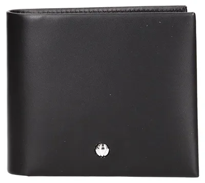Image de Portefeuille pour hommes Momo Design, en cuir véritable, noir, compact et élégant