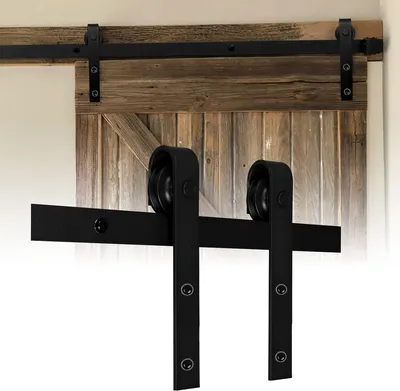 Obrázok produktu pre Systém posuvných dverí Jiubiaz Drevené posuvné dvere 150 kg Západka posuvných dverí Montáž drevených dverí 152 cm