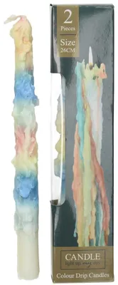 Productafbeelding van Druppelkaars Wax Multi 6x2.7x26cm BOX van 2 HD Collection
