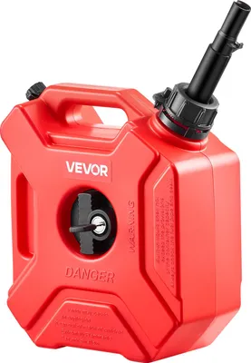 Immagine prodotto di VEVOR Tanica per carburante da 5 litri, tanica per benzina con beccuccio e supporto richiudibile, portata massima 15 l/min, serbatoio per la maggior parte delle auto, moto, ATV e UTV, rosso