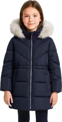 Produktbild von Mädchen Winterjacke Warmer Parka mit Kapuze Dunkelblau 152