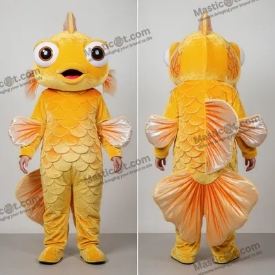 Produktbild von Gelber MASTICOT schimmernder Betta-Fisch Maskottchen