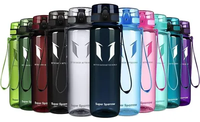Zdjęcie produktu dla Butelka do picia z tritanu, 1000 ml, kolor: jagodowy, wolna od BPA, idealna do sportu, jazdy na rowerze, fitnessu, użytku codziennego i aktywności na świeżym powietrzu
