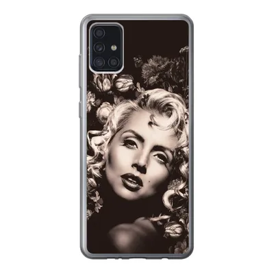 Produktbild von MuchoWow® Handyhülle Schutzhülle Hülle für Samsung Galaxy A52 5G Frau - Blumen - Schmetterling Silikon Softcase Handy Hülle - Umschlag