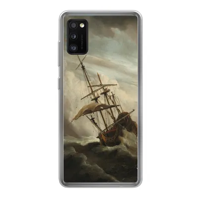 Produktbild von MuchoWow® Handyhülle Schutzhülle Hülle für Samsung Galaxy A41 Ein Schiff auf offener See während eines Sturms - Gemälde von Willem van de Velde Silikon Softcase Handy Hülle - Mobiltelefon