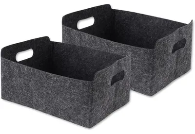Productafbeelding van Famanu opbergboxen van vilt - 2 stuks - inklapbare organizers - grijs