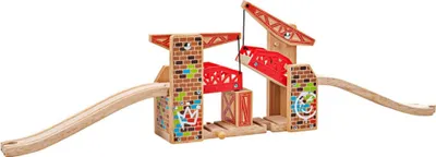 Immagine prodotto di Bigjigs binari in legno doppio ponte elevatore Graffiti