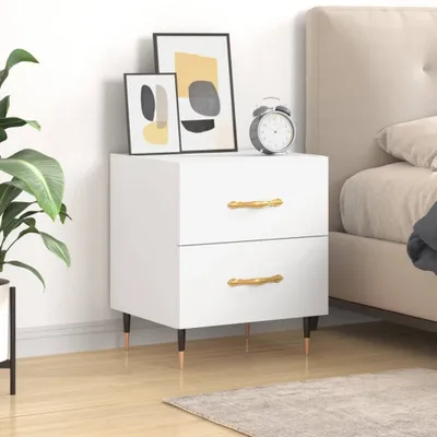 Zdjęcie produktu dla vidaXL Stolik nocny biały 40x35x47,5 cm materiał drewnopochodny
