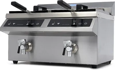 Maxima - Gastro Fritteuse - 2 x 8 l - 2 Körbe - mit Ablasshahn - Induktion