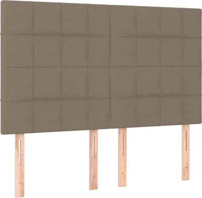 Produktbild von vidaXL Kopfteil Taupe 144x5x118/128 cm Stoff