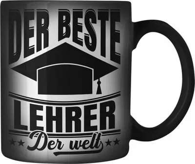 Produktbild von Trendation - Der Beste Lehrer Der Welt Farbwechsel Zauber-Tasse Geschenk Abschied Abschiedsheschenk Lehrer Abi Abitur Spruch (Schwarz)