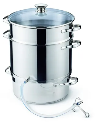 Stoomsapcentrifuge 10 L Fruchtkorb, 3 L Saftbehälter, Edelstahl