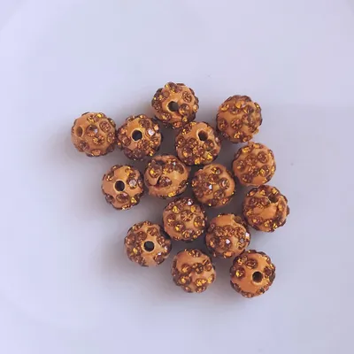 Image de Perles Shamballa, scintillantes, 10 mm, 10 pièces, orange