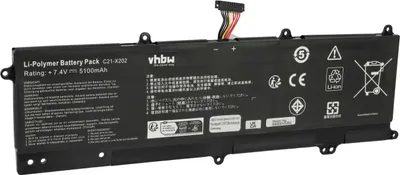 Produktbild von vhbw Akku kompatibel mit Asus VivoBook X201E-KX093D, X201E-KX092D, X201E-KX091D, X201E-KX072H, X201E-KX070H Notebook (5100 mAh, 7,4 V, Li-Polymer)