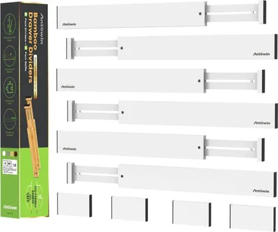 Produktbild von Verstellbare Bambus Schubladen-Trenner Organizer 43.2-55.9cm