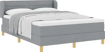 Immagine prodotto di vidaXL Letto a molle con materasso grigio chiaro 160 x 200 cm in tessuto