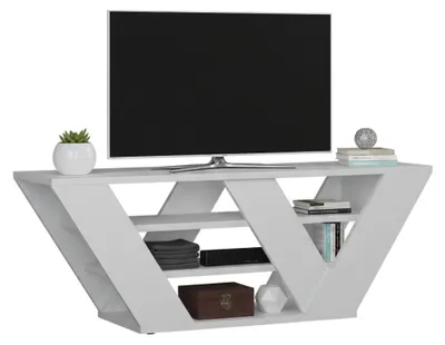 Produktbild von Fernsehschrank Dpellegr, Ständer für Wohnzimmerfernseher, Niedriges Wohnzimmer-Sideboard, TV-Ständerbasis, 110x30h40 cm, Weiß