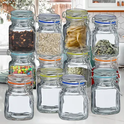 Produktbild von 12x Bügelglas Einmachglas Gewürzglas Aufbewahrungsglas 100ml Fassungsvermögen