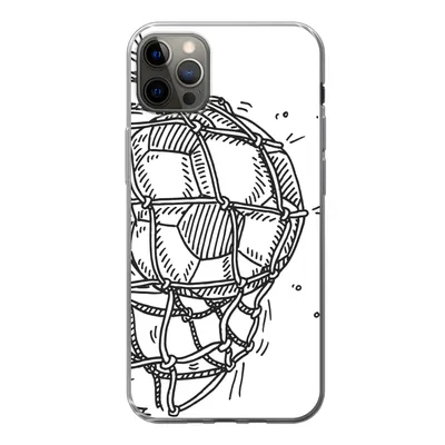 Produktbild von MuchoWow® Handyhülle Schutzhülle Hülle für iPhone 13 Pro Max Eine Illustration eines Fußballschusses ins Tor - Jungen - Mädchen - Kinder Silikon Softcase Handy Hülle - Mobiltelefon