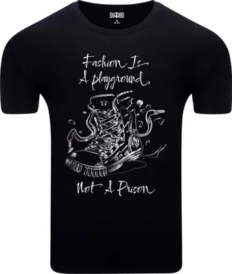 Produktbild von Diarbo Herren T-Shirt mit Modeliebhaber Druck Turnschuhe Schwarz Gr.XXL