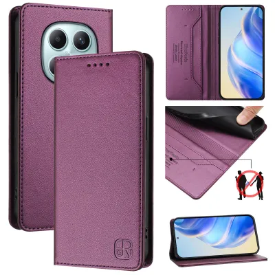 Immagine prodotto di Custodia in pelle per Xiaomi Redmi Note 15 4G, flip case con slot per carte, portafoglio e supporto Viola