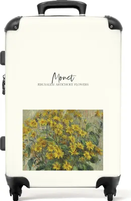 Produktbild von NoBoringSuitcases.com® Großer Koffer - Kunst - Monet - Blumen - Alte Meister - Kombinationsschloss TSA - Hartschalen Trolley 4 Rollen - 72 liter - Reisekoffer - 66 cmKoffer Mittelgroß 67x43x25 cm, 72L,