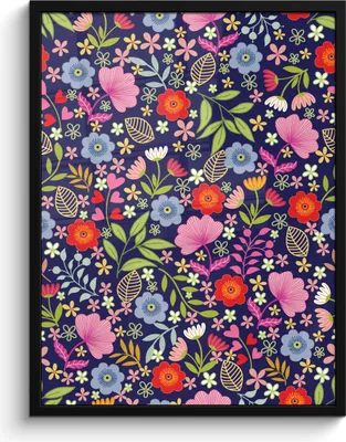 Produktbild von MuchoWow® MuchoWow® Gerahmtes Poster Blumen - Farben - Muster 60x80 cm - Poster mit zchwarzem Bilderrahmen - Premium - Wanddeko Wohnzimmer