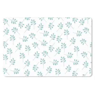 Produktbild von MuchoWow® Mauspad Mousepad Blätter - Muster - Blau 27x18 cm - Mousepads - Maus Mat - Pad - Mausunterlage - Büroartikel - Desk Matten