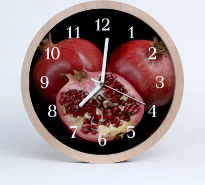 Produktbild von Holzuhr 30fi cm wanduhr - Granatapfel-Frucht