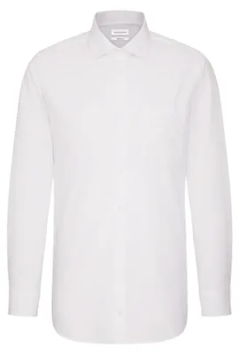 Produktbild von Seidensticker Herren Business-Hemd, Comfort Fit, bügelfrei, 100% Baumwolle, Weiß, 53 EU