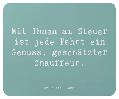 Produktbild von Mr. & Mrs. Panda Mouse Pad Spruch Chauffeur Genussfahrt - Meeresbrise - Geschenk, Bemühungen, Dankeschön, Aufmerksamkeit, mousematte, Wertschätzung, handgefertigt