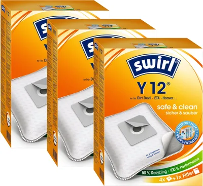 Immagine prodotto di 3x Swirl Y 12 MP Plus AirSpace sacchetti per l'aspirapolvere Sacchetto per la polvere in micropile