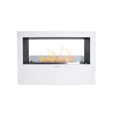 Immagine prodotto di Camino a bioetanolo da terra per interno esterno Giotto S Bianco 100x30x70