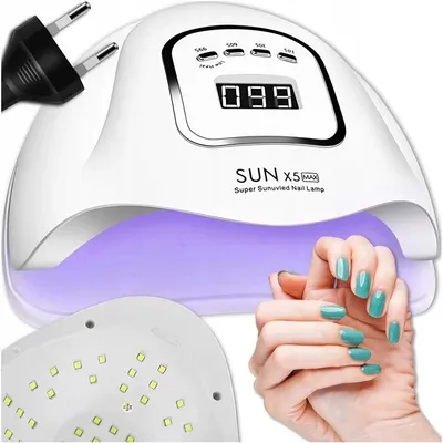 Produktbild von UV LED Nagellampe 80W Mit LCD Display Und Sensor – Dual LED 45 Dioden, Low Heat Modus, Abnehmbarer Boden Weiß