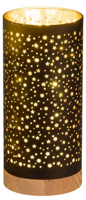 Produktbild von formano LED Deko Licht Schwarz 20 cm Glas mit Timerr 6h/18h Weihnachten