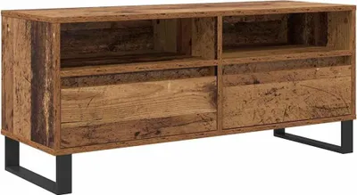 Image de vidaXL Armoire TV Vieux bois 100 x 34,5 x 44,5 cm Bois composite et fer