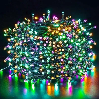 Obrázok produktu pre 50 m farebný vianočný svetelný reťazec s 500 LED diódami, IP44, vodotesný