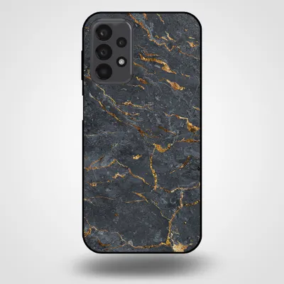 Produktbild von Smartphonica Handyhülle für Samsung Galaxy A23 5G mit Marmordruck - TPU-Hülle mit Marmor-Design - Gold Grau