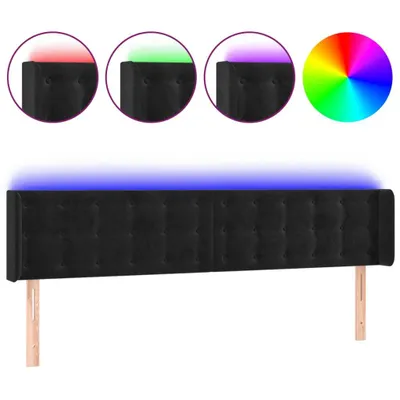 Obrázok produktu pre vidaXL LED čelo postele čierne 183x16x78/88 cm Velvet