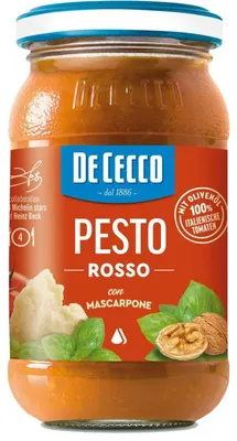 Obrázek produktu pro De Cecco Pesto Rosso s Mascarpone 200g - Jemné červené pesto na těstoviny a chléb